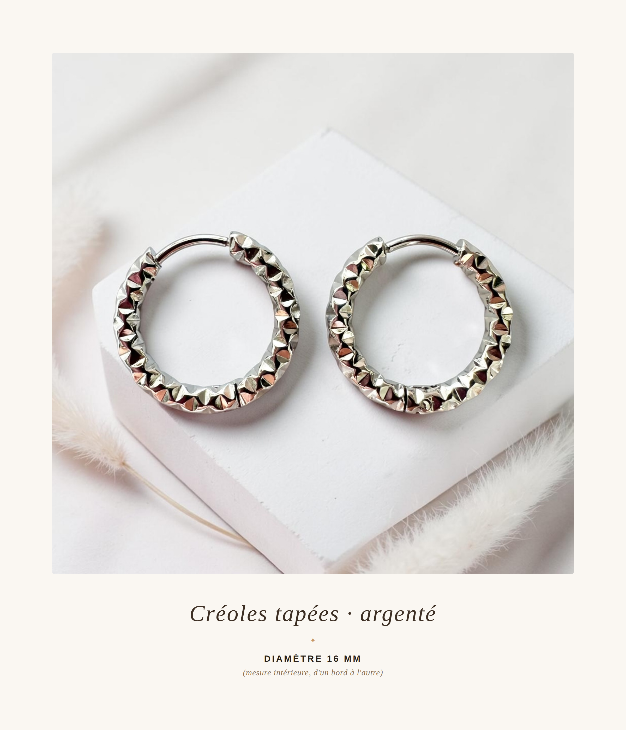 Créoles 16mm – Acier Inoxydable