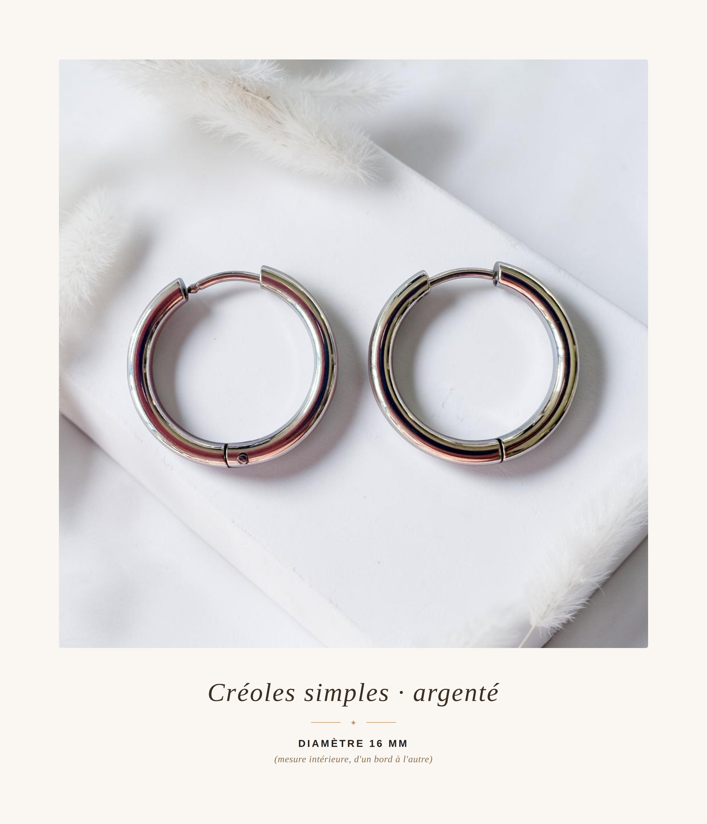 Créoles 16mm – Acier Inoxydable