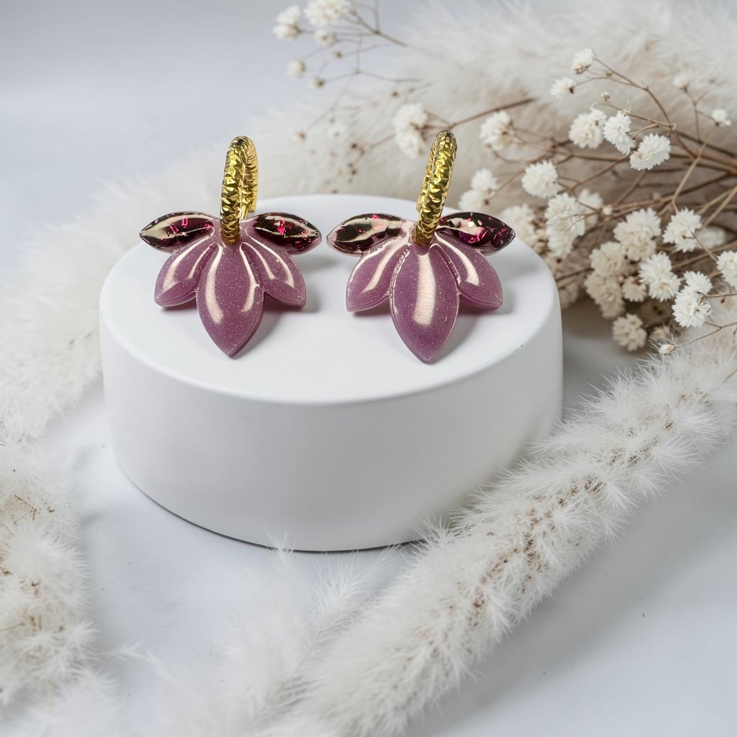 Pampilles interchangeables en résine – forme lotus