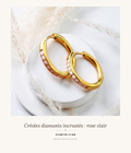 Créole diamant 14mm-acier inoxydable