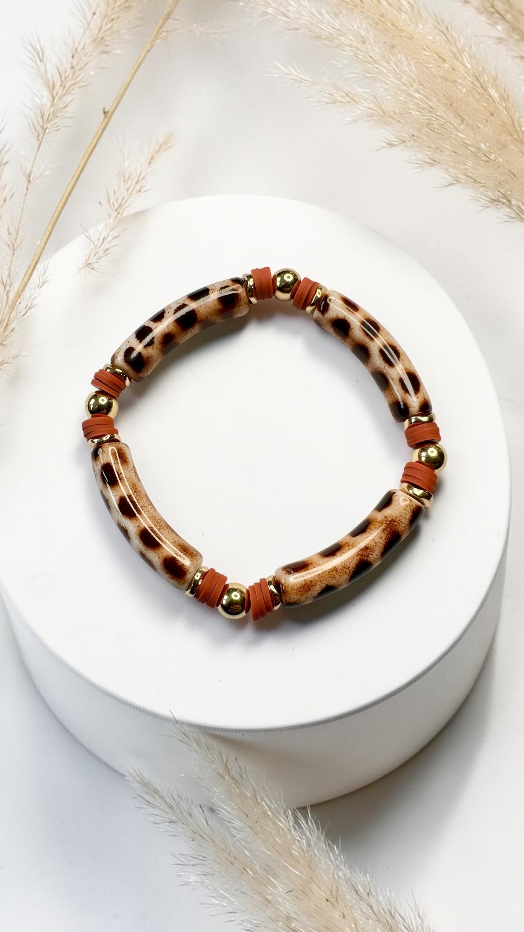 Bracelets tube acrylique et perles heishi