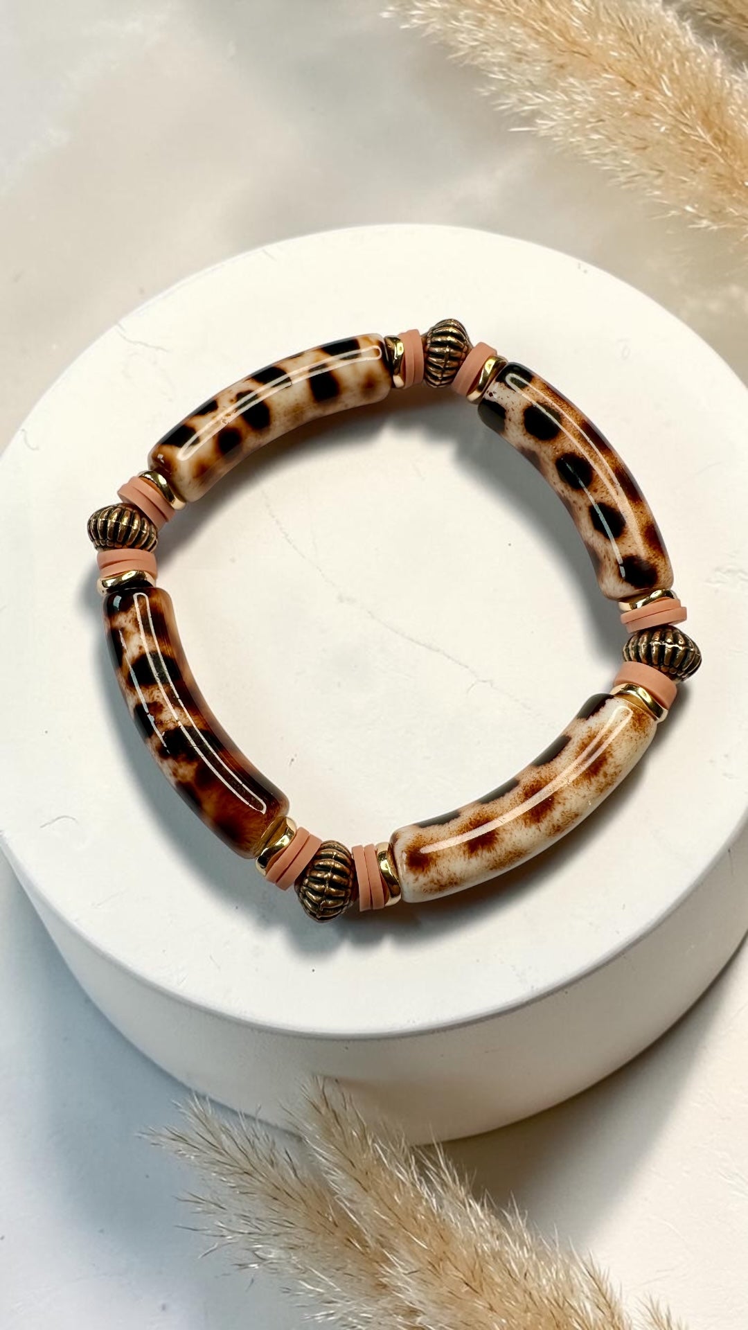 Bracelets tube acrylique et perles heishi